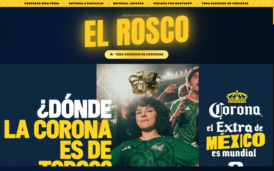 Captura del sitio web de Servicentro El Rosco