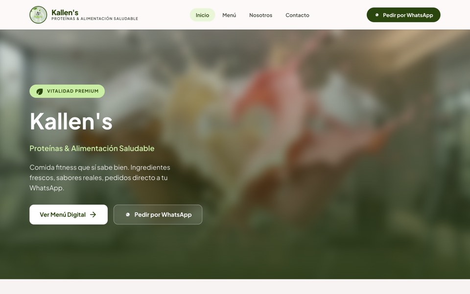 Captura del sitio web de Kallen's