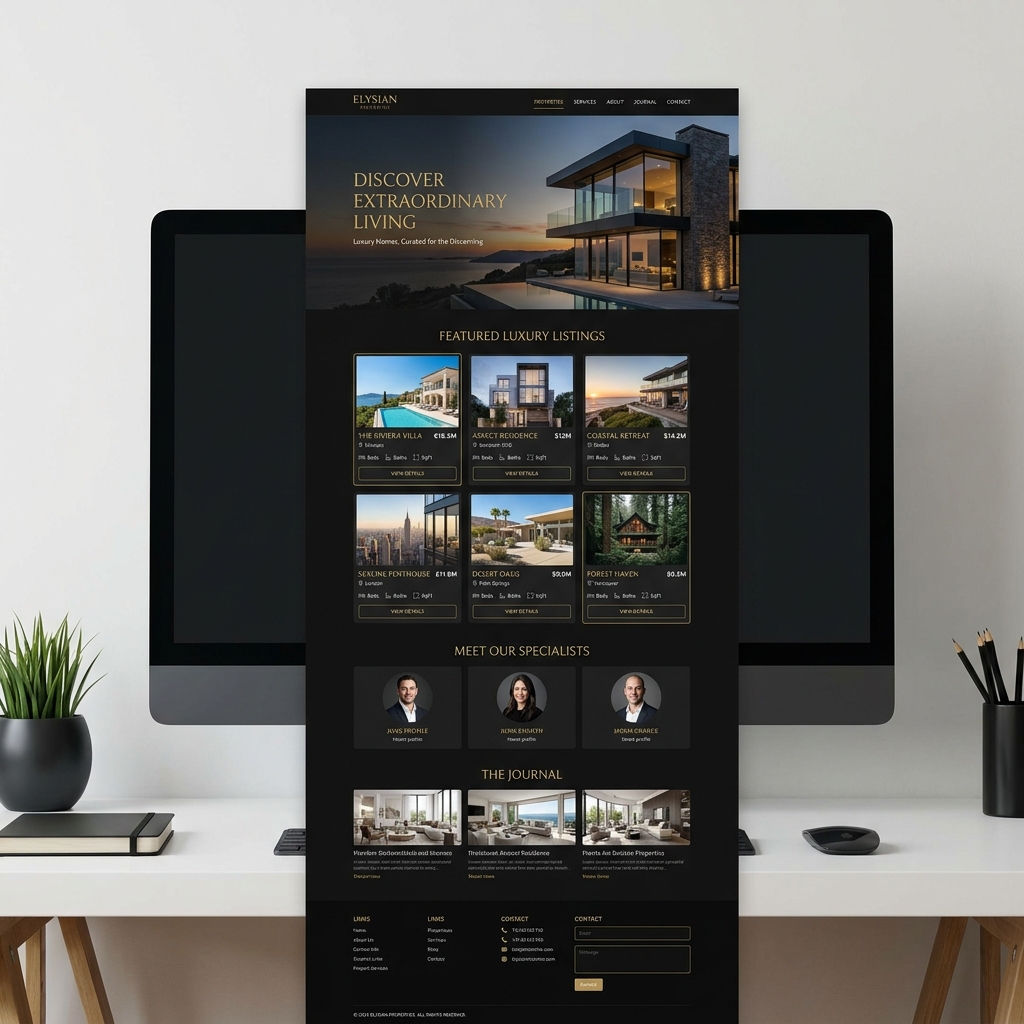 Plataforma inmobiliaria Elysian Properties — desarrollo web React