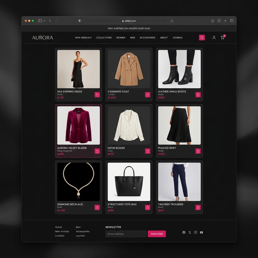 Fashion e-commerce Aurora Boutique — diseño web México